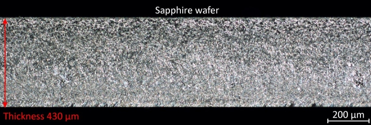 Image of the sapphire fracture plane.
